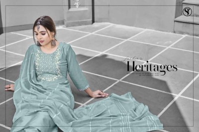 sweety fashion moscow fancy silk heavy handwork Kurti pants and dupatta set catalogue wholesale rate  kurtis catalogs