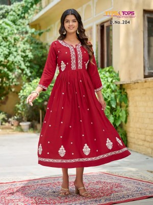 tips and tops by Lakhnavi vol 02 fancy reyon slub lakhnavi kurtis catalog at wholesale rate  kurtis catalogs