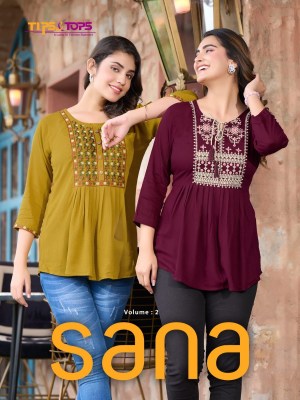 tips and tops by sana vol 2 fancy reyon western wear top catalog at wholesale price Tips and tops