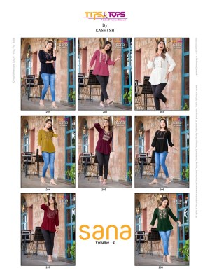 tips and tops by sana vol 2 fancy reyon western wear top catalog at wholesale price western wear catalogs