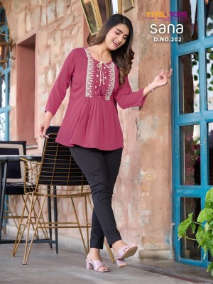 tips and tops by sana vol 2 fancy reyon western wear top catalog at wholesale price western wear catalogs