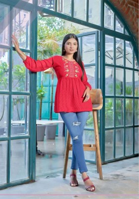 tips and tops insta girl vol 3 heavy georgette western short top collection  kurtis catalogs