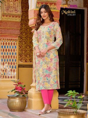 tips and tops new launch mohini vol 2 heavy rayon Hand work and Heavy Embroidery work Kurti wholesaler  kurtis catalogs