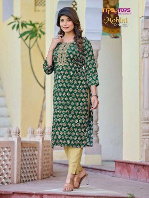tips and tops new launch mohini vol 2 heavy rayon Hand work and Heavy Embroidery work Kurti wholesaler  kurtis catalogs