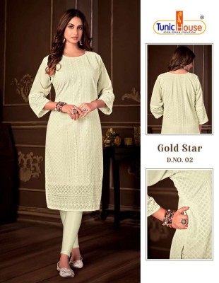 tunic house new gold star fully luckhnowi chikan work Kurti wholesale rate   kurtis catalogs