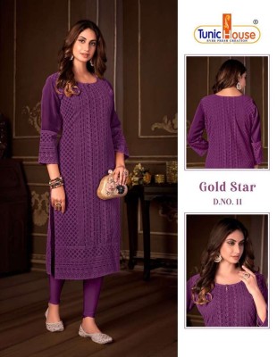 tunic house new gold star fully luckhnowi chikan work Kurti wholesale rate   kurtis catalogs