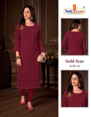 tunic house new gold star fully luckhnowi chikan work Kurti wholesale rate   kurtis catalogs