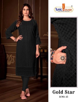 tunic house new gold star fully luckhnowi chikan work Kurti wholesale rate   kurtis catalogs