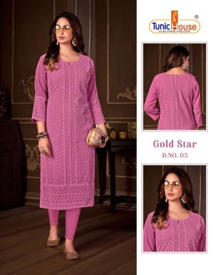 tunic house new gold star fully luckhnowi chikan work Kurti wholesale rate   kurtis catalogs