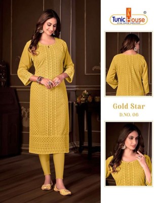 tunic house new gold star fully luckhnowi chikan work Kurti wholesale rate   kurtis catalogs