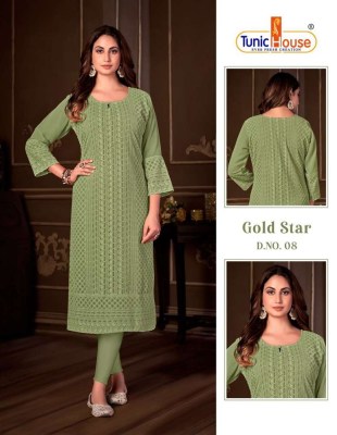 tunic house new gold star fully luckhnowi chikan work Kurti wholesale rate   kurtis catalogs
