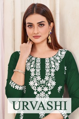 urvashi luanch fancy bombay reyon printed kurti catalogue at amaviexpo Amavi
