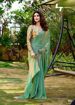 utopia vol 6 by L T Fashion Exclusive NC Malai silk with fancy saree and printed blouse collection sarees catalogs