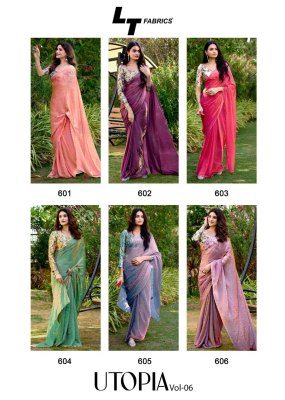 utopia vol 6 by L T Fashion Exclusive NC Malai silk with fancy saree and printed blouse collection sarees catalogs