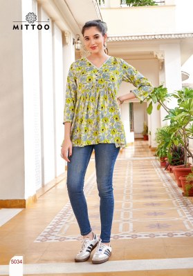 victoria vol 6 by Mittoo reyon printed fancy short top catalogue at affordable rate Mittoo Kurti catalogue 
