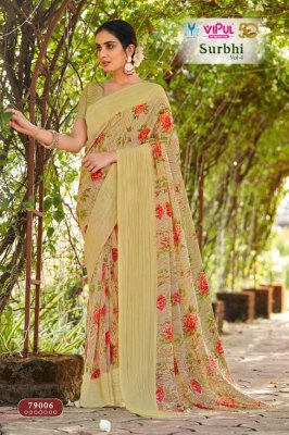 vipul saree by Surbhi vol 4 georgette printed with simmer saree catalogue at wholesale price sarees catalogs