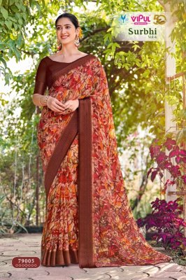 vipul saree by Surbhi vol 4 georgette printed with simmer saree catalogue at wholesale price sarees catalogs