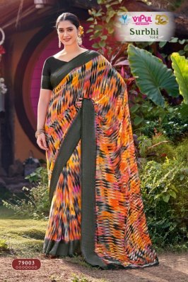 vipul saree by Surbhi vol 4 georgette printed with simmer saree catalogue at wholesale price sarees catalogs