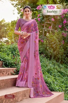 vipul saree by Surbhi vol 4 georgette printed with simmer saree catalogue at wholesale price sarees catalogs