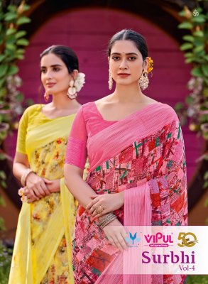 vipul saree by Surbhi vol 4 georgette printed with simmer saree catalogue at wholesale price sarees catalogs