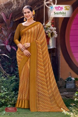 vipul saree by Surbhi vol 4 georgette printed with simmer saree catalogue at wholesale price sarees catalogs