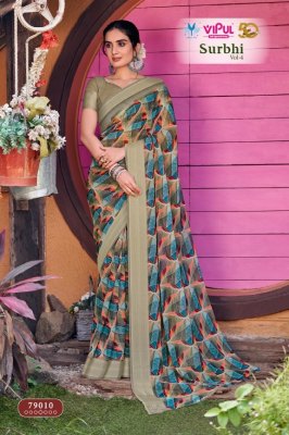 vipul saree by Surbhi vol 4 georgette printed with simmer saree catalogue at wholesale price sarees catalogs