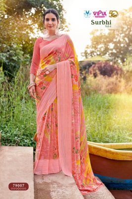 vipul saree by Surbhi vol 4 georgette printed with simmer saree catalogue at wholesale price sarees catalogs