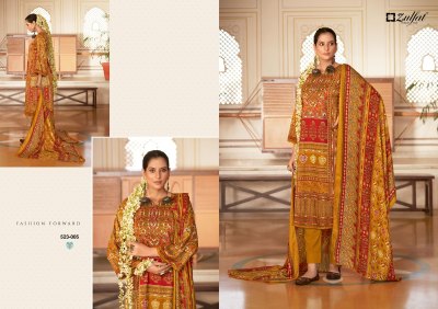 wahida by zulfat Pure Woollen Pashmina Digital Prints with handwork dress material at amaviexpo pakistani suit catalogs