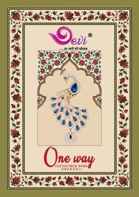 way vol 1 by Devi one Heavy Cotton Printed Anarkali Style With Neck Embroidery Work readymade suit catalogue readymade suit catalogs