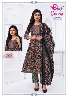 way vol 1 by Devi one Heavy Cotton Printed Anarkali Style With Neck Embroidery Work readymade suit catalogue readymade suit catalogs