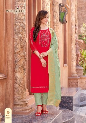 wooglee by madhurya vol 2 reyon handwork and embroidered kurti pant and dupatta at wholesale price kurtis catalogs