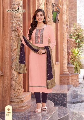 wooglee by madhurya vol 2 reyon handwork and embroidered kurti pant and dupatta at wholesale price kurtis catalogs