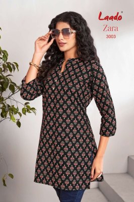zara vol 3 by Laado Ready made cotton short top catalogue at low rate western wear catalogs