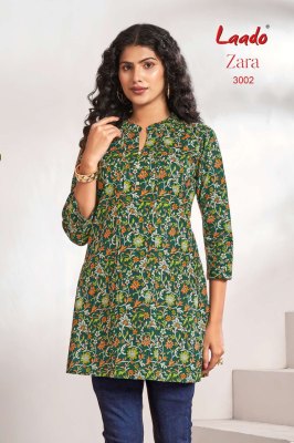 zara vol 3 by Laado Ready made cotton short top catalogue at low rate western wear catalogs
