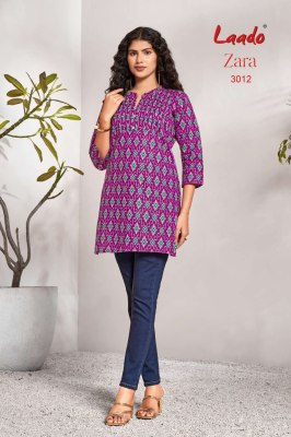 zara vol 3 by Laado Ready made cotton short top catalogue at low rate western wear catalogs