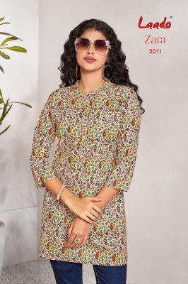 zara vol 3 by Laado Ready made cotton short top catalogue at low rate western wear catalogs