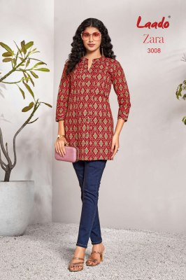 zara vol 3 by Laado Ready made cotton short top catalogue at low rate western wear catalogs