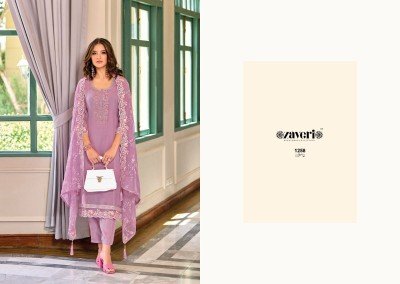 zaveri women beauty by glory soft organza kurti pant and dupatta at wholesale rate kurtis catalogs
